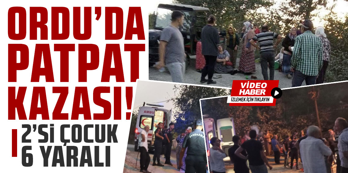 Ordu'da virajı alamayan patpat devrildi: 2'si çocuk 6 yaralı