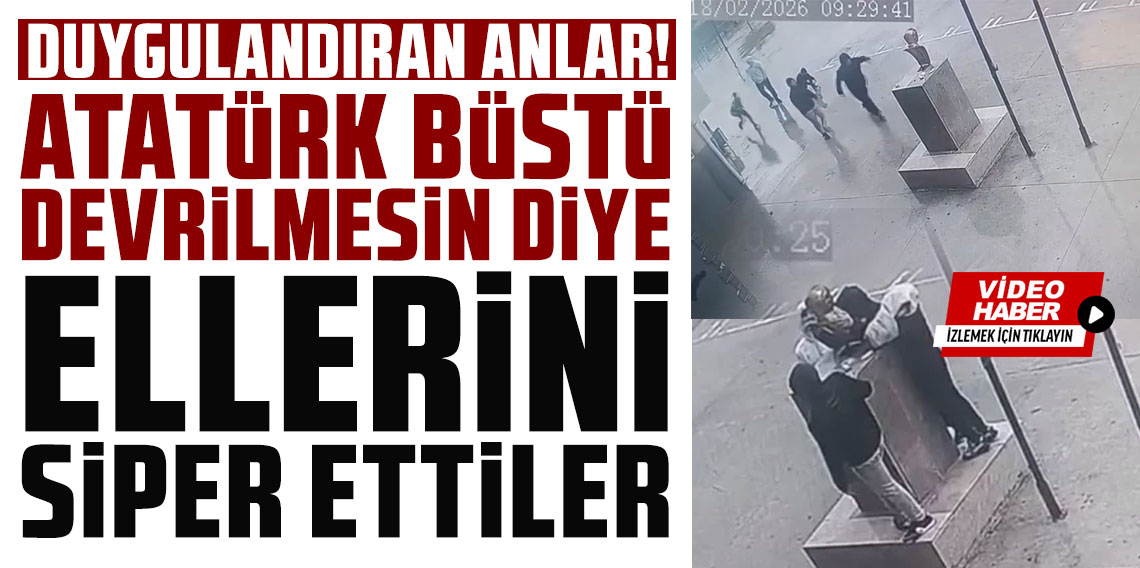 Fırtınada duygulandıran anlar: Atatürk büstü devrilmesin diye ellerini siper ettiler