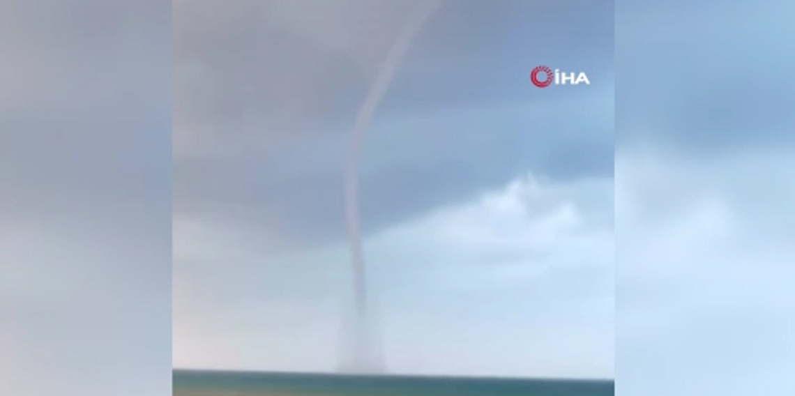 İskenderun Körfezi’nde oluşan hortum cep telefonu kamerasına yansıdı