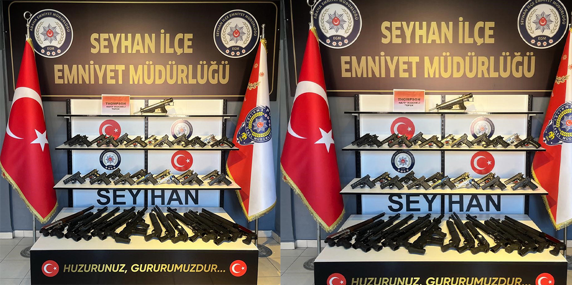 Adana'da 75 silah ele geçirilirken 253 suçlu yakalandı