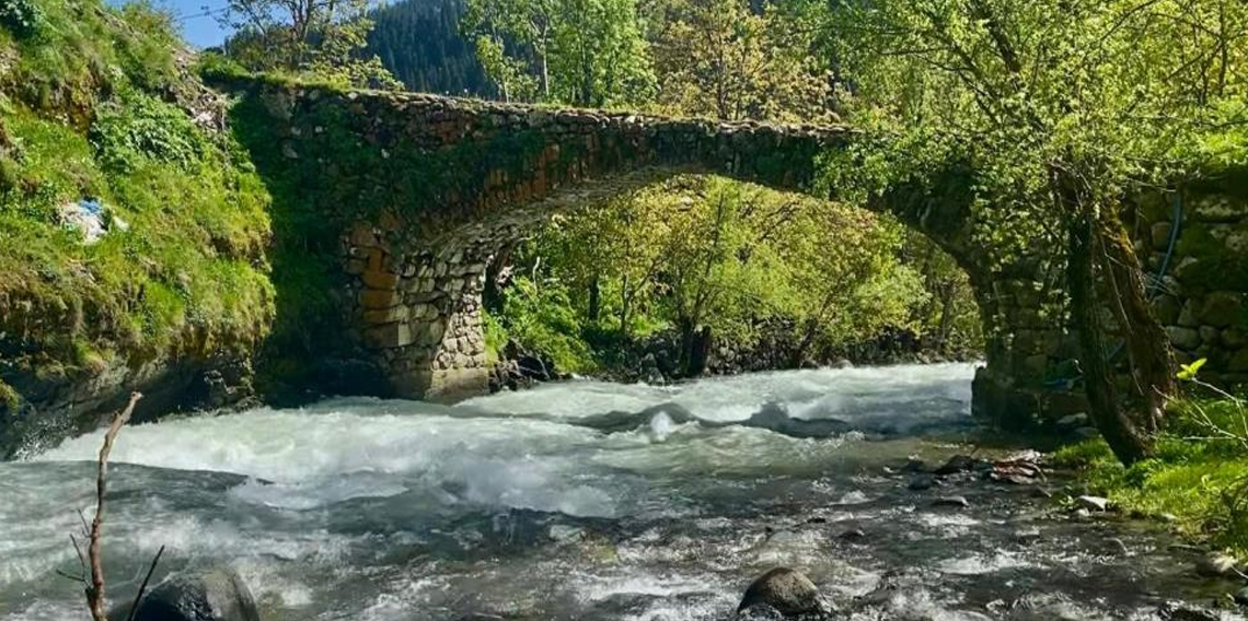 Artvin'de Orta Çağ’dan kalma taş köprü görenleri kendine hayran bırakıyor