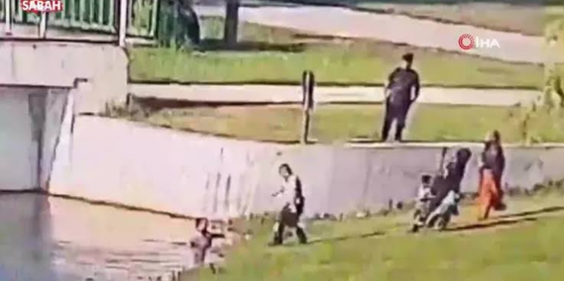 Nilüfer Çayına düşen 1,5 yaşındaki çocuğu böyle kurtardı