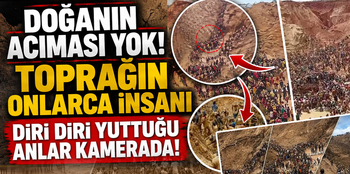 Toprağın onlarca insanı diri diri yuttuğu an kamerada!