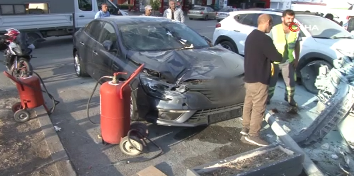 Ankara’da takla atan otomobil benzinliğe uçtu