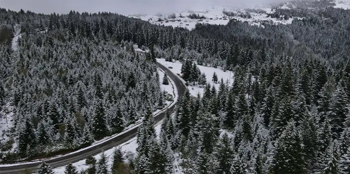 Trabzon'da Sis Dağı Yaylası beyaza büründü