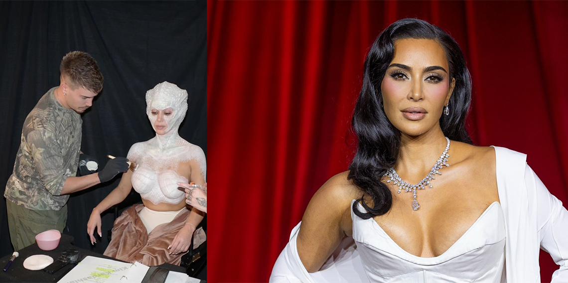 Kim Kardashian'ın Cadılar Bayramı kostümü! Albino timsahı oldu