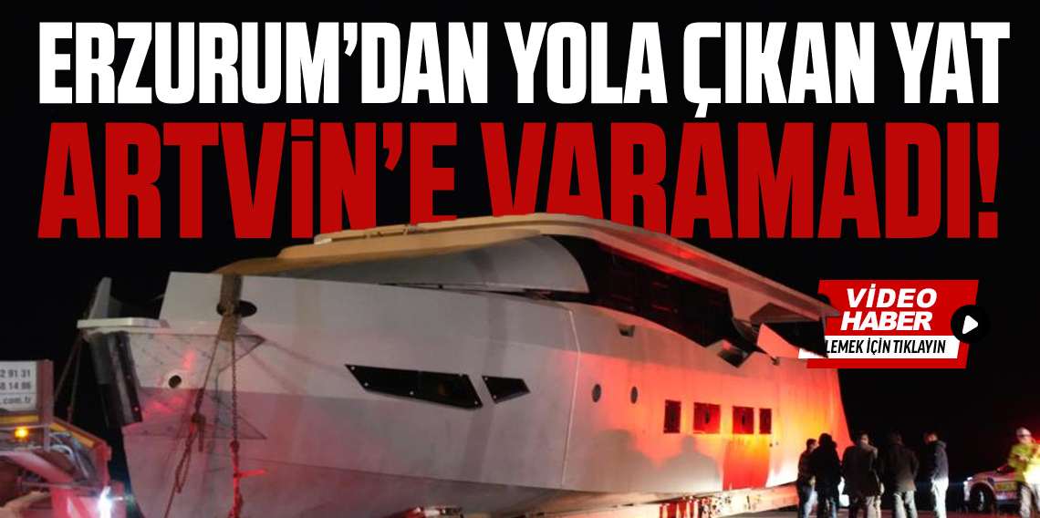 Erzurum'da yat yüklü tır karayolunu kapattı