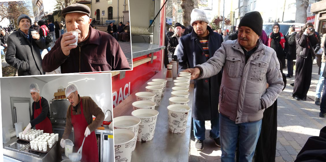 Kütahya’da halka salep ikramı edildi