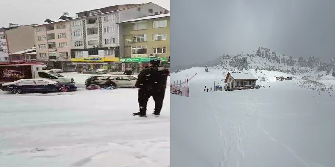 Karabük'te kar yağışı etkili oluyor