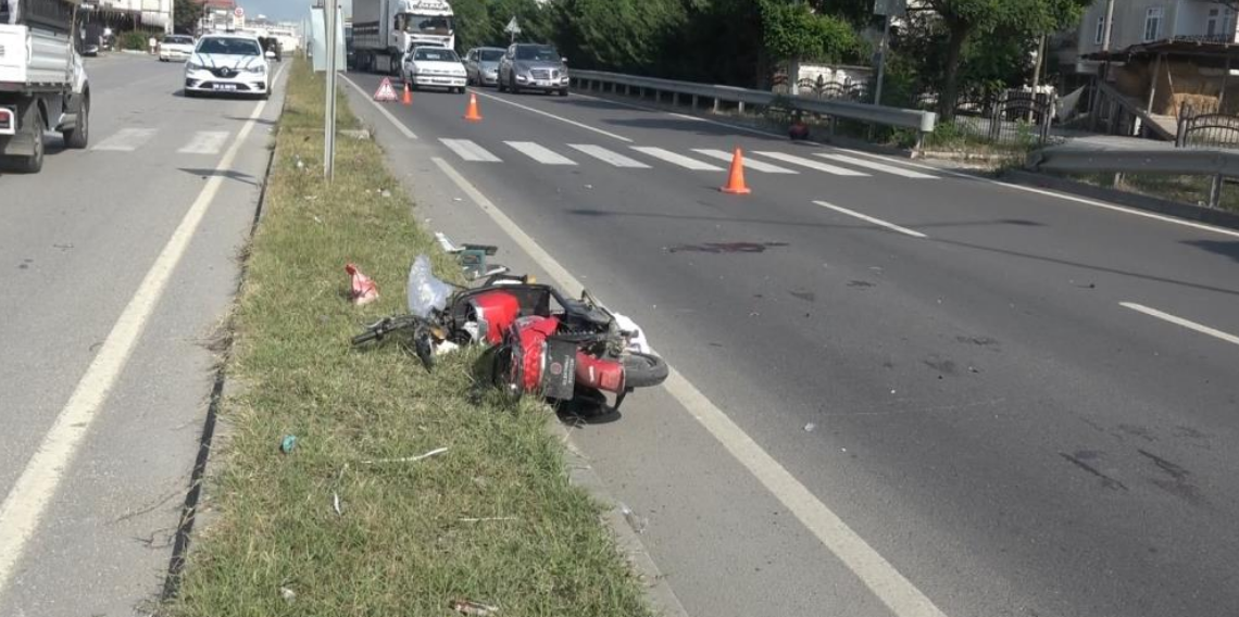 Motosiklet ile elektrikli bisiklet çarpıştı: