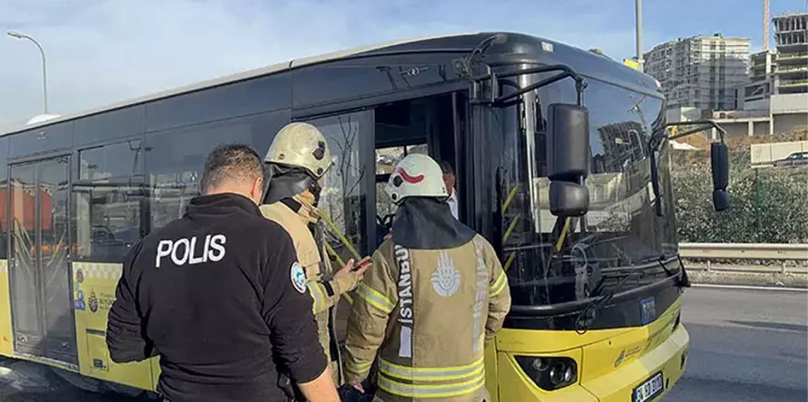 Pendik'te İETT otobüsünde yangın!