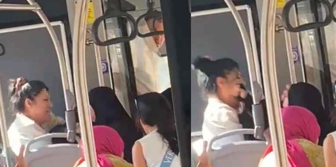 Otobüste hakaret sonrası kadınlar birbirine girdi