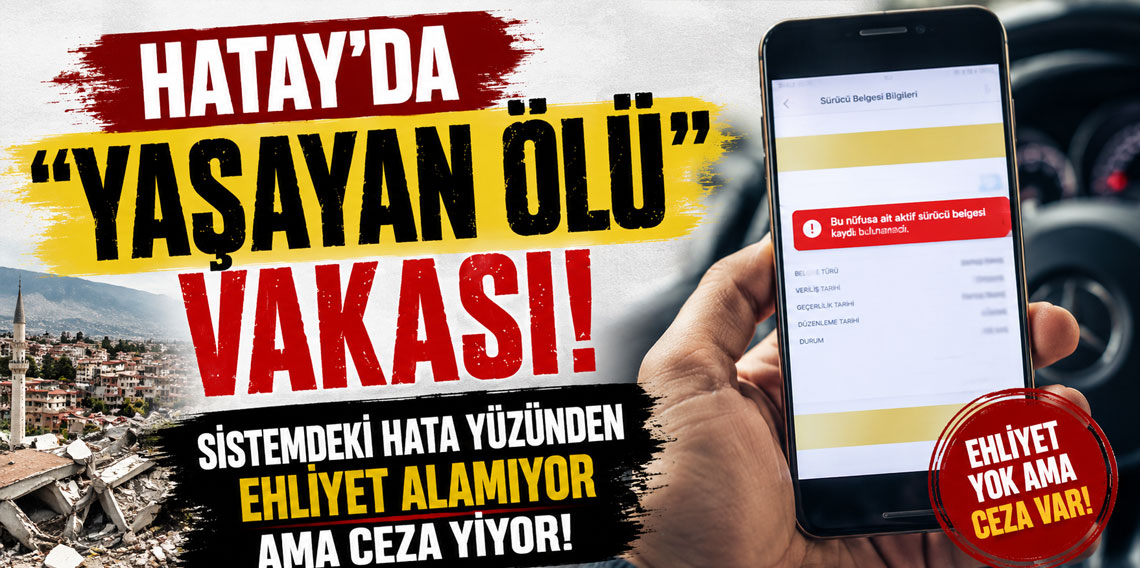 Hatay'da ''yaşayan ölü'' vakası: Sistemdeki hata yüzünden ehliyet alamıyor ama ceza yiyor!