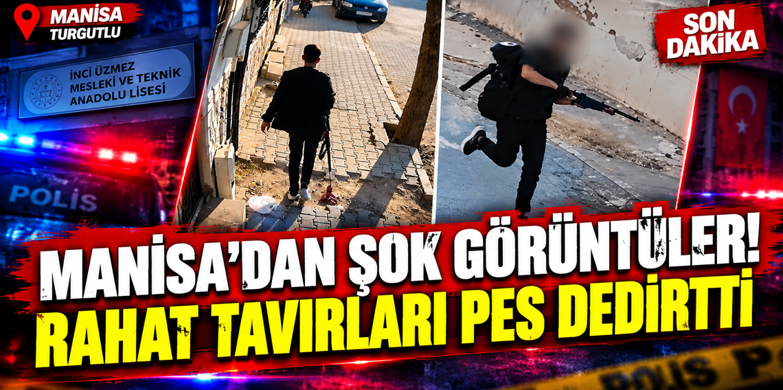 Manisa Turgutlu'da okul önünde silahlı saldırı! Saldırganın görüntüleri ortaya çıktı