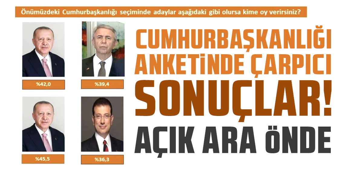 Cumhurbaşkanlığı anketinden çarpıcı sonuçlar! Açık ara önde