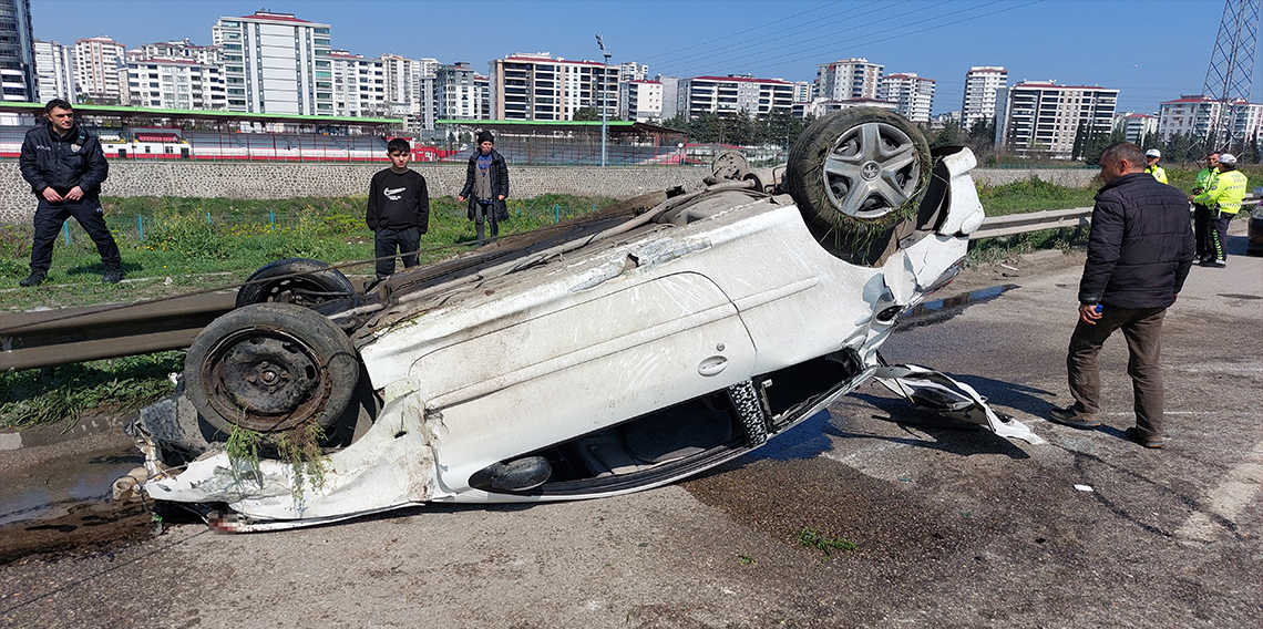 Samsun'da otomobil takla attı: 1 yaralı