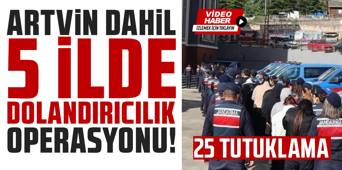 Artvin merkezli 5 ilde dolandırıcılık operasyonu: 25 tutuklama