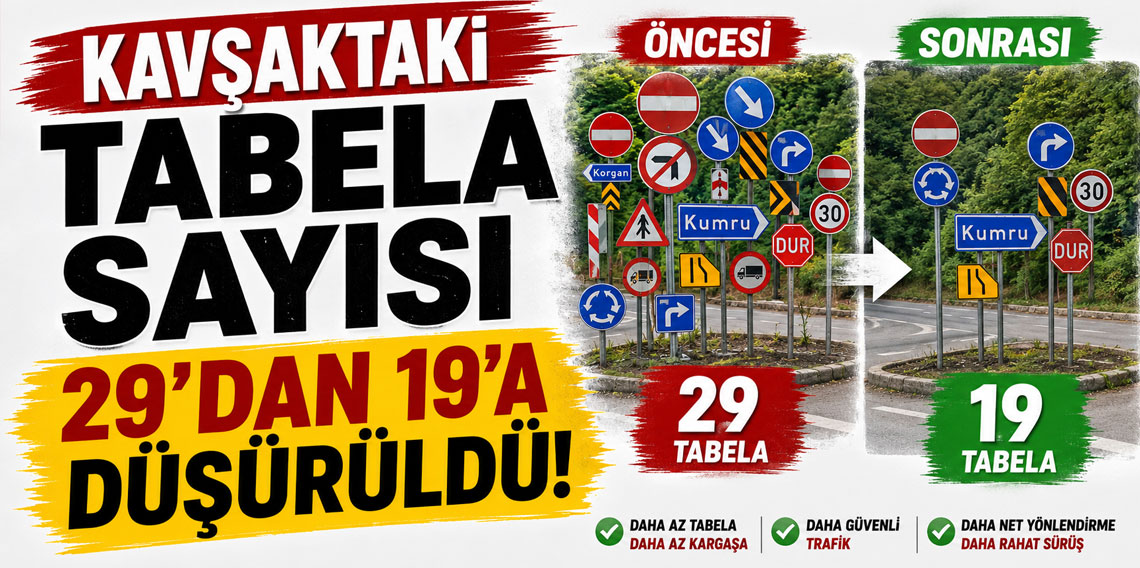 Şoförlerin kafasını karıştırıyordu: Kavşaktaki tabela sayısı 29'dan 19'a düşürüldü