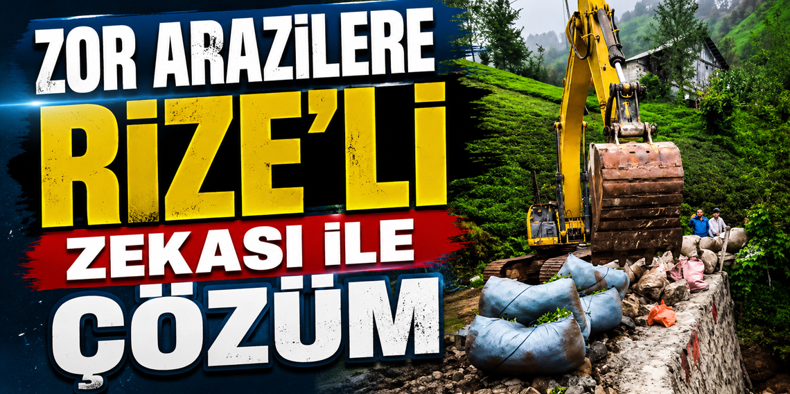 Rize'de iş makinesiyle 'çay taşıma operasyonu'