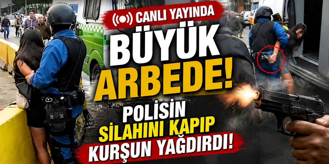 Canlı yayında büyük arbede! Polisin silahını kapıp kurşun yağdırdı!