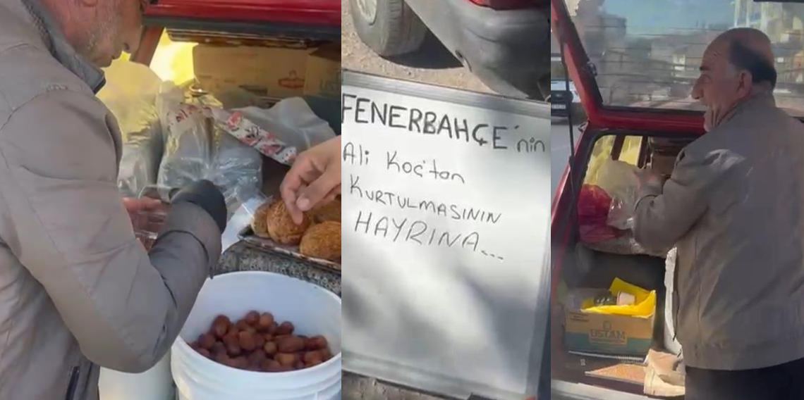 Tokat'ta bir vatandaş Ali Koç seçimi kaybedince lokma dağıttı