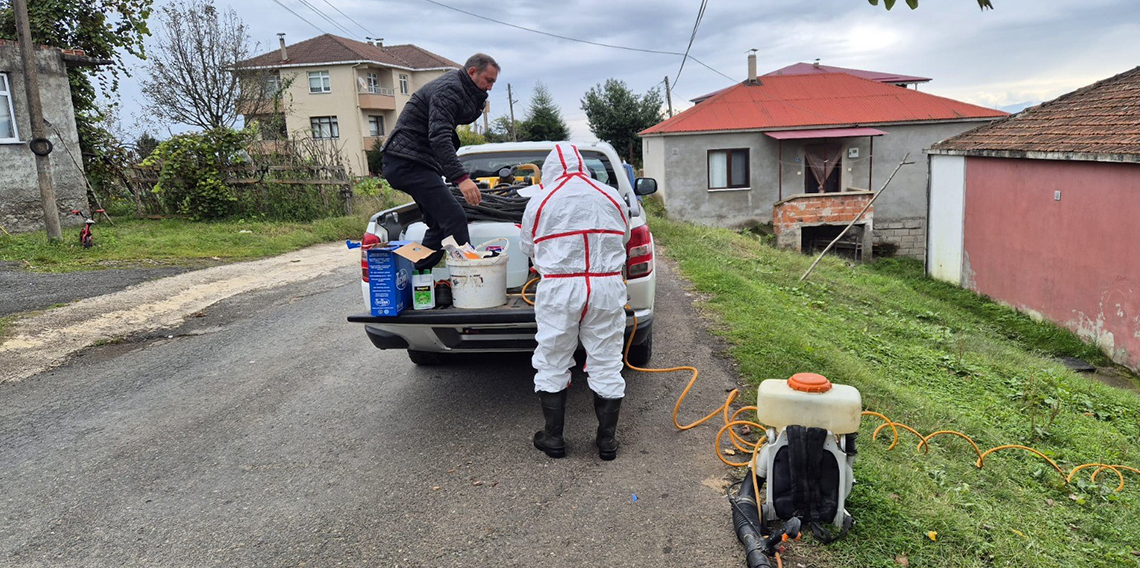 Trabzon Ortahisar'da kahverengi kokarca ile mücadelede ilaçlama seferberliği başlatıldı