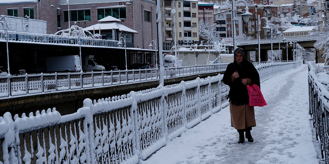 Gümüşhane'de kar manzaraları mest etti