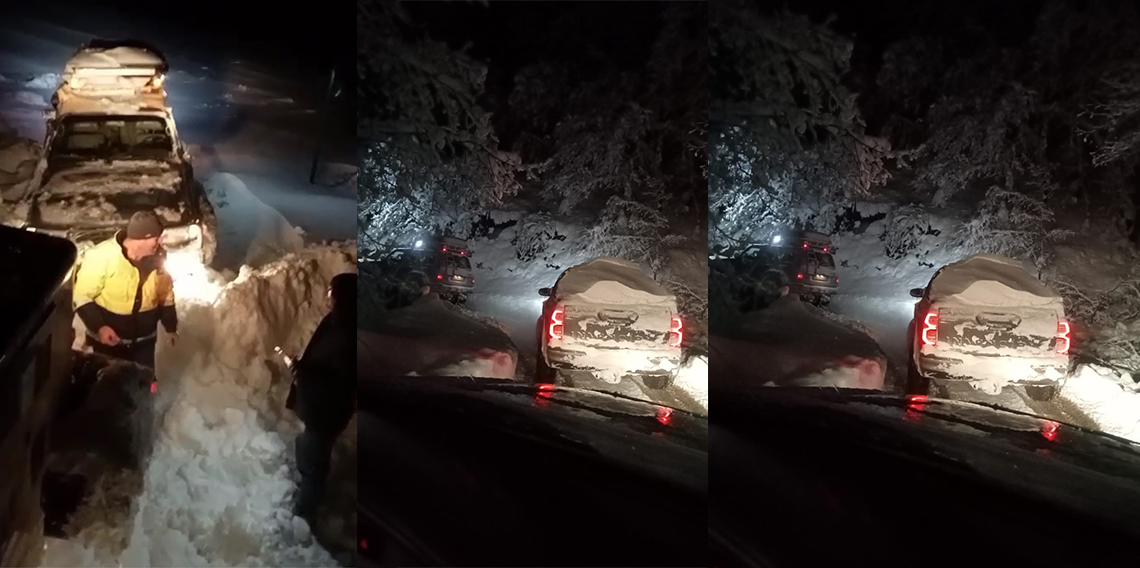 Bolu'da kar kalınlığının 1,5 metre olduğu yaylada 12 kişi mahsur kaldı