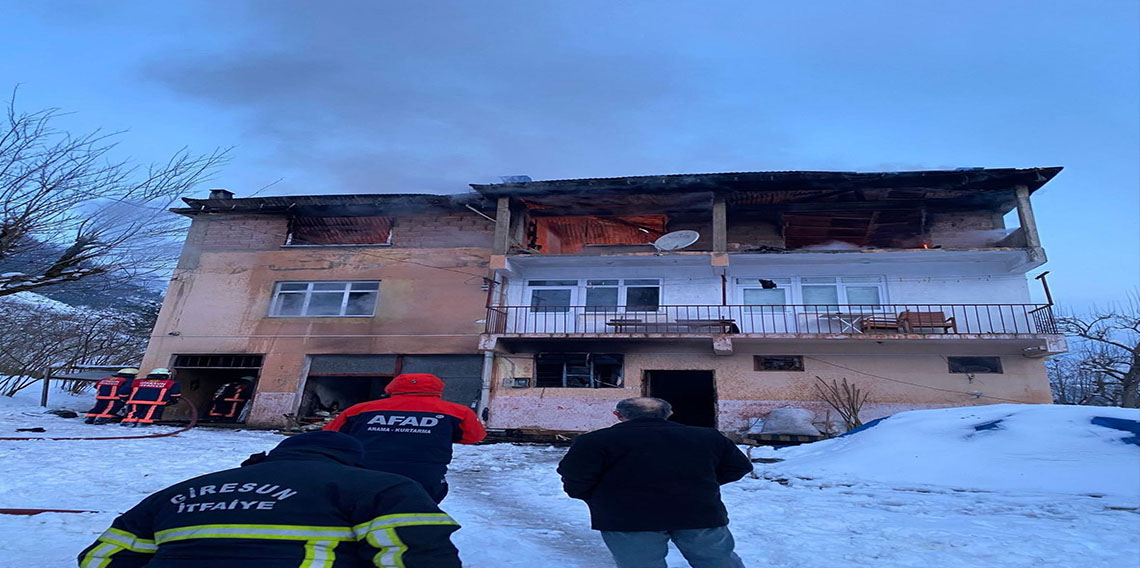 Giresun’da bir evde çıkan yangında faciadan dönüldü