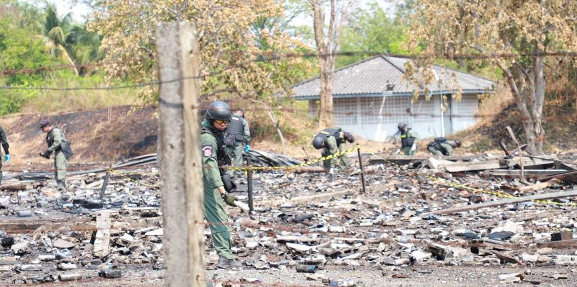 Tayland sınırında mühimmat deposunda patlama