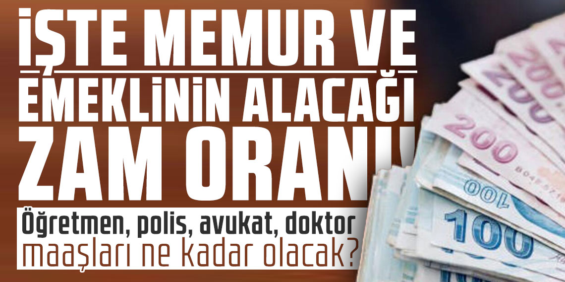 İşte memur ve emeklinin alacağı zam oranı; Öğretmen, polis, avukat, doktor maaşları ne kadar olacak?