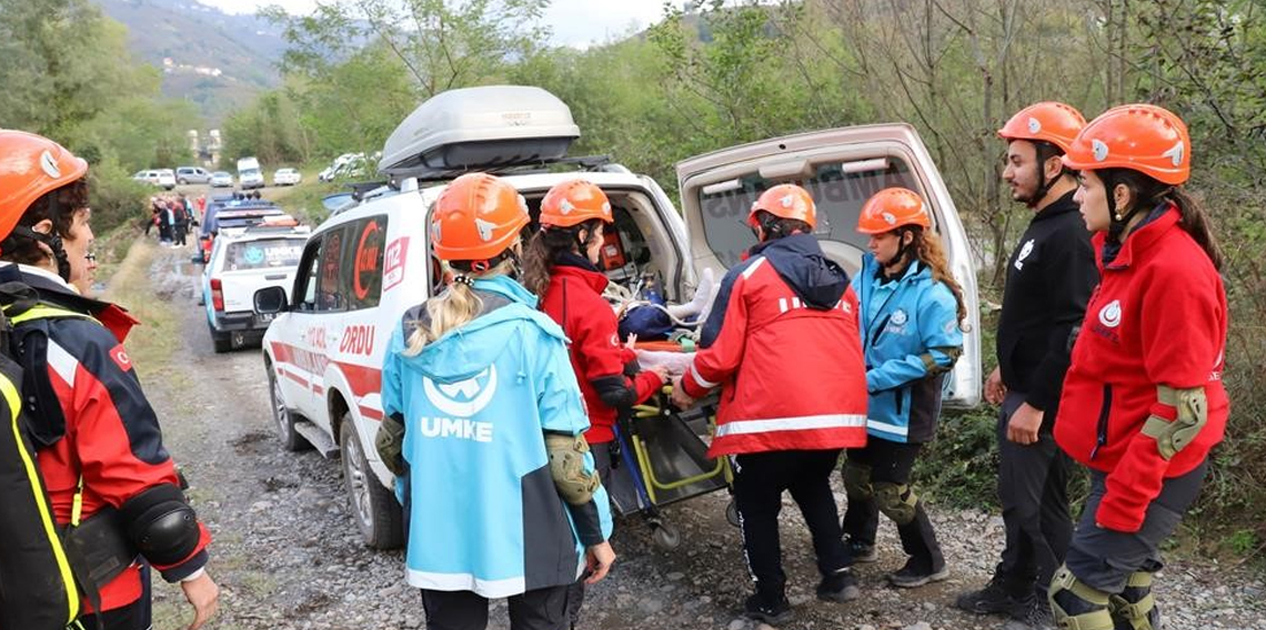 Ordu'da UMKE ekiplerinden afet tatbikatı