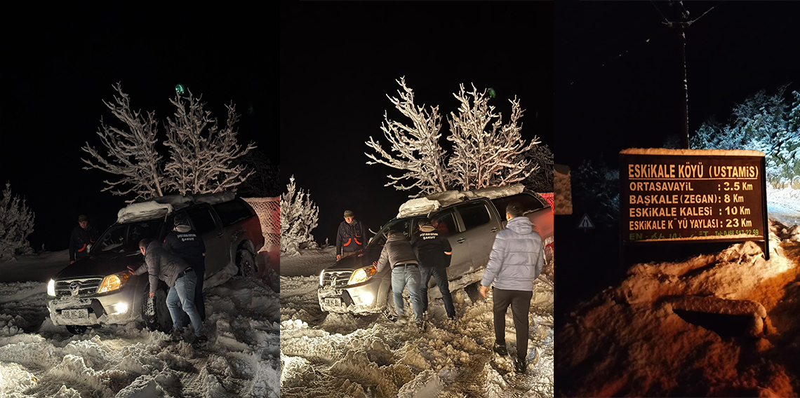 Yoğun kar yağışının esir aldığı Artvin'de karda mahsur kaldılar ekipler koştu