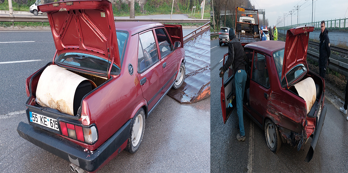  Samsun'da Fiat Tofaş bariyere çarptı