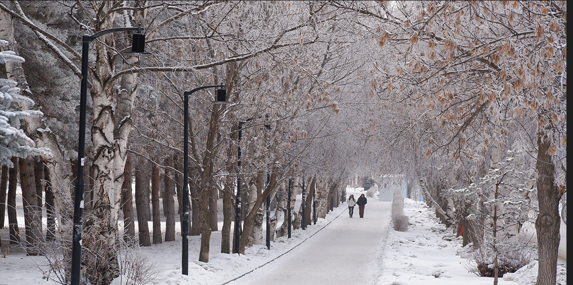 Erzurum’da iki mevsim bir arada