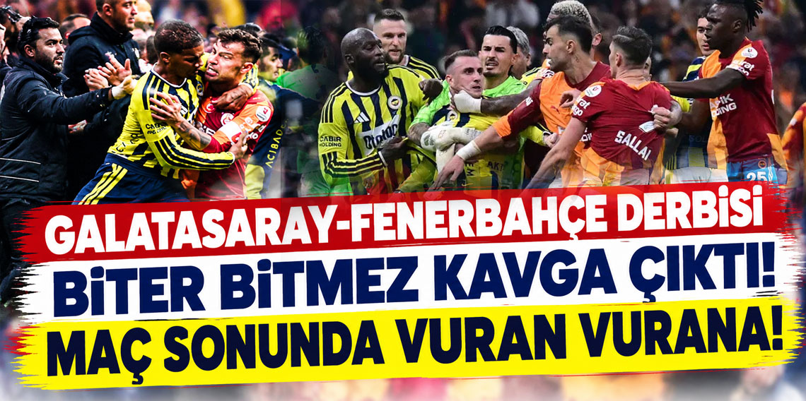 GALATASARAY-FENERBAHÇE DERBİSİ BİTER BİTMEZ KAVGA ÇIKTI! MAÇ SONUNDA VURAN VURANA!