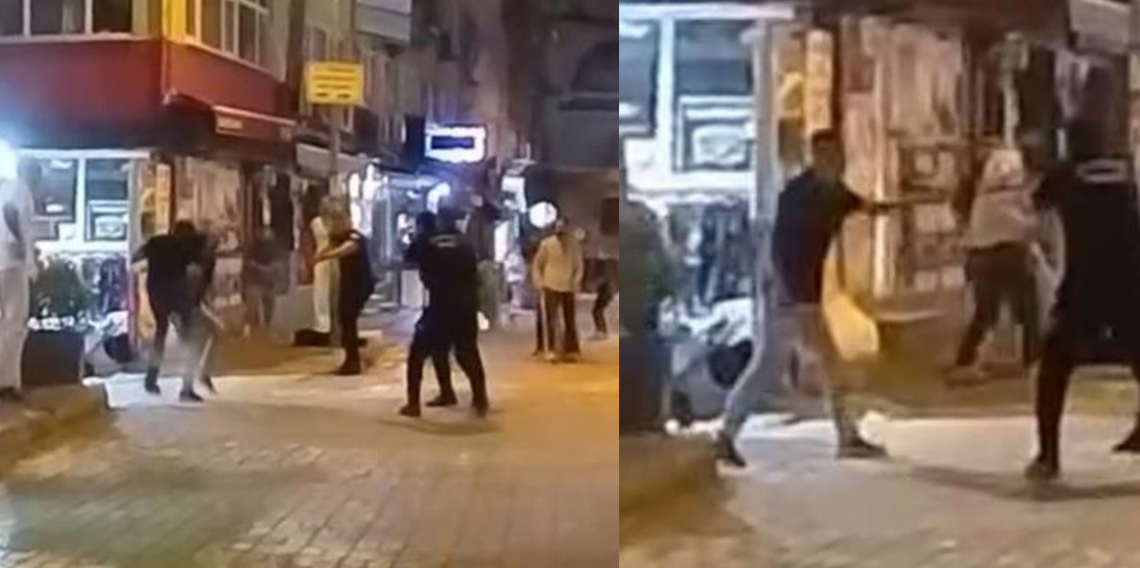 Kavga ederken polise bıçak çekince olanlar oldu
