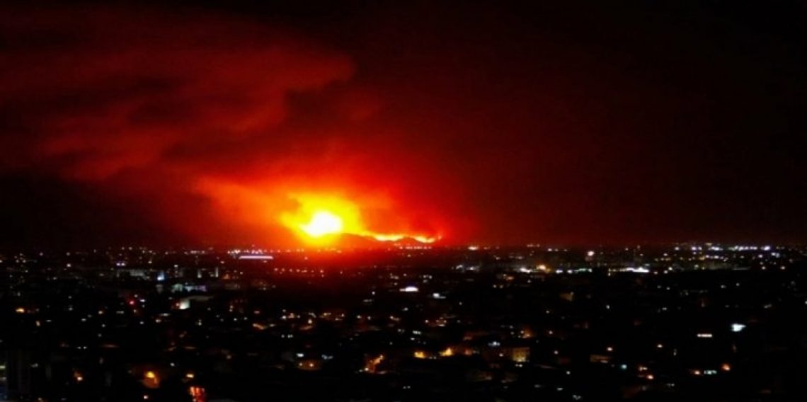 Bursa’daki yangında, patlamalar havadan görüntülendi