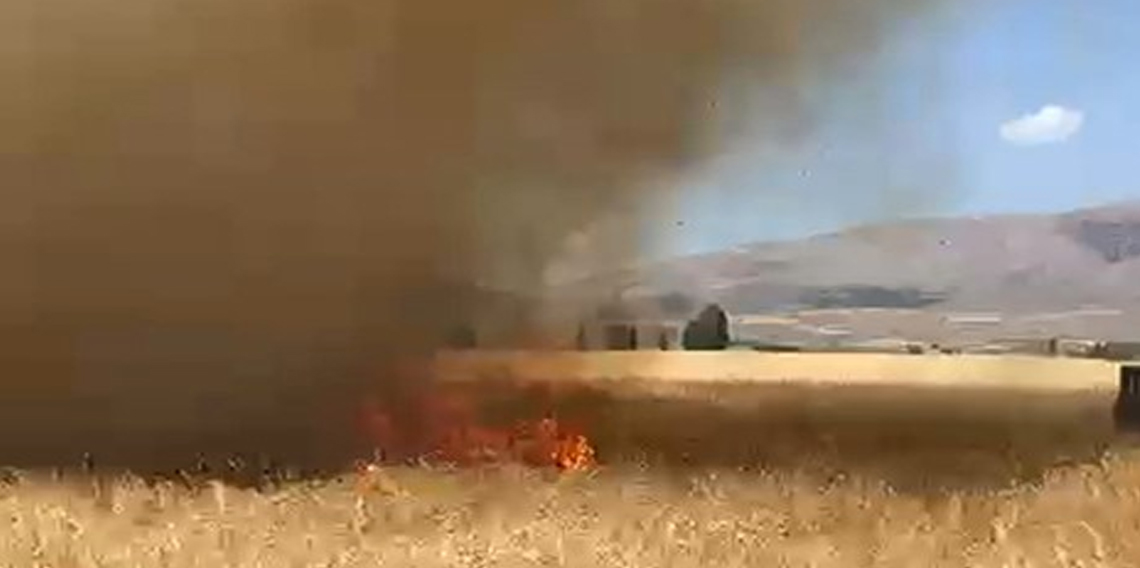 Gümüşhane’nin Kelkit ilçesinde anız yangını