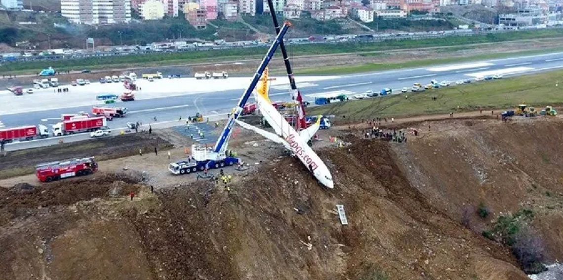 Trabzon’da pistten çıkan uçağın pilotlarına ceza talebi