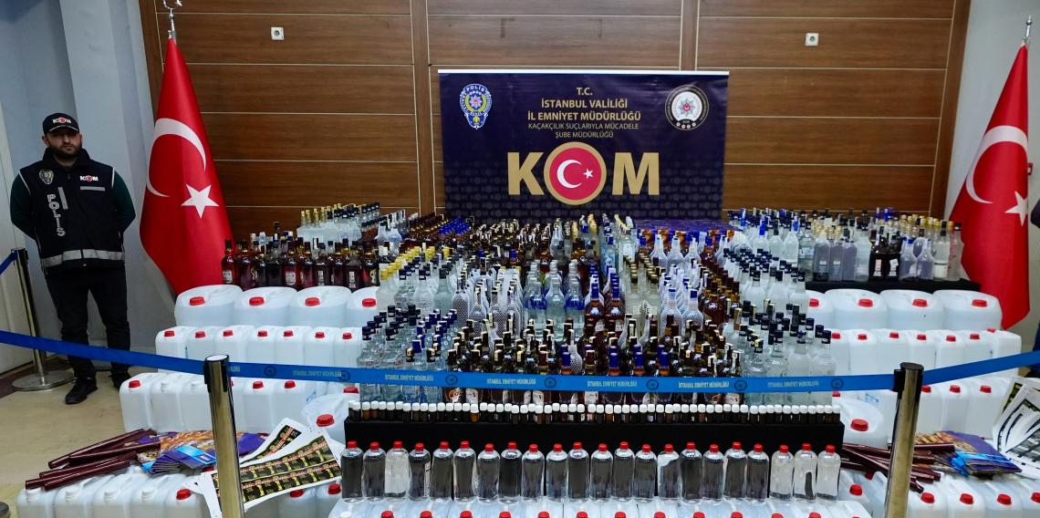 İstanbul'da son 20 günde 17 ton kaçak alkol ele geçirildi