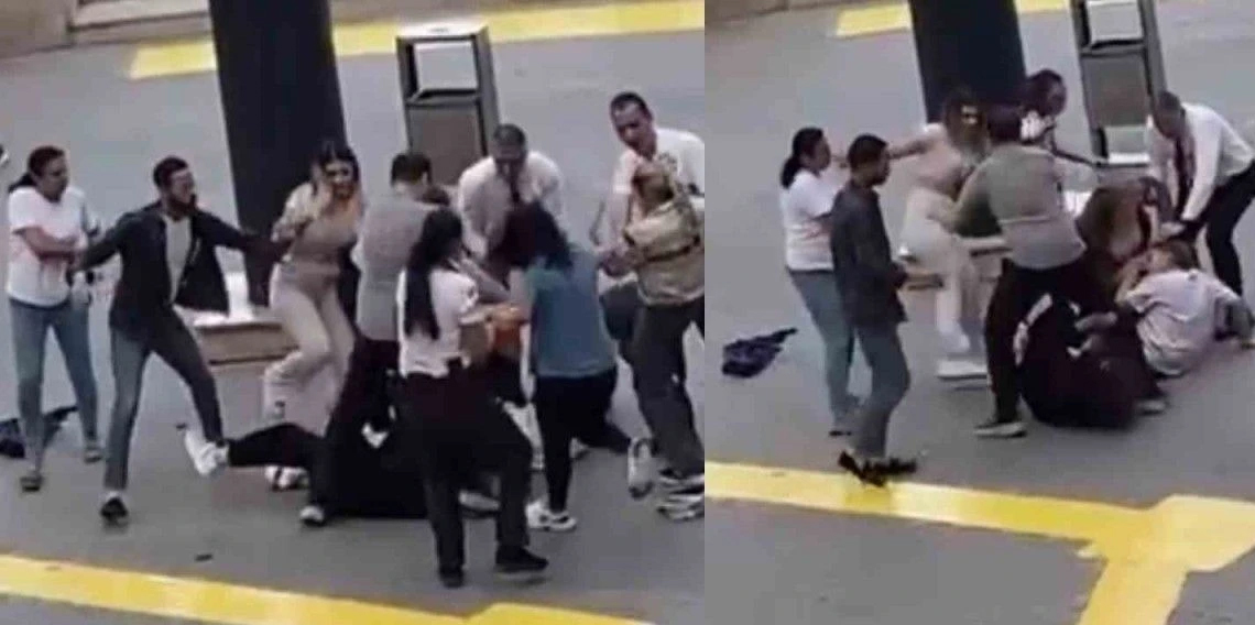 Forum AVM önünde kadınlar birbirine girdi