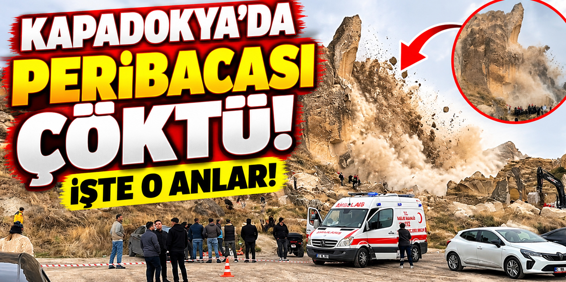 Kapadokya'da peribacası çöktü: 2 ölü, 5 yaralı