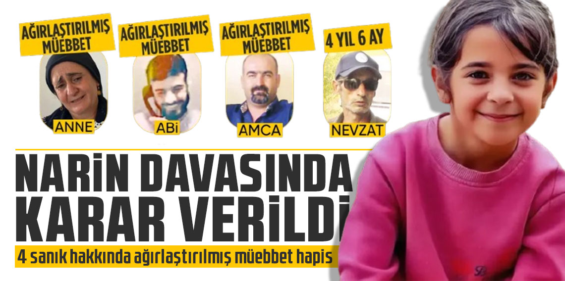 Narin Güran davasında karar: 4 sanık hakkında ağırlaştırılmış müebbet hapis