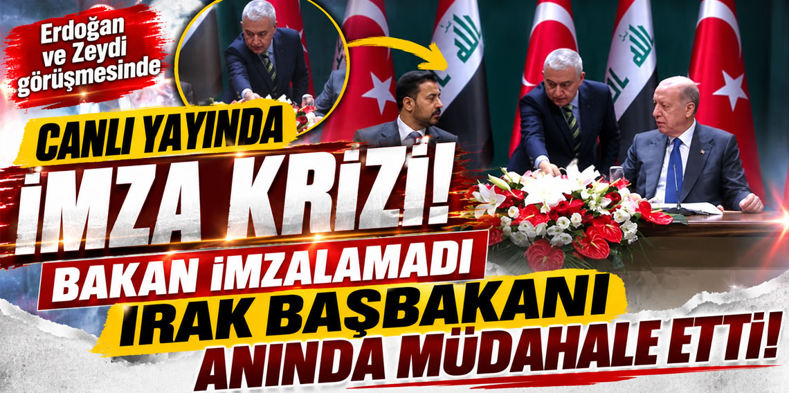 Canlı yayında imza krizi! Bakan imzalamadı! Irak Başbakanı anında müdahale etti!