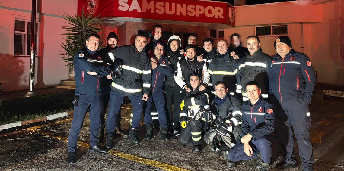 Samsunspor tesislerinde yangın paniği korkuttu