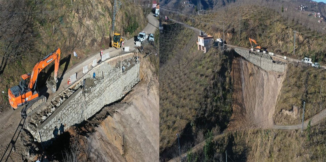 Ordu’da 30 kilometrelik yol, taş duvar ile koruma altına alınıyor