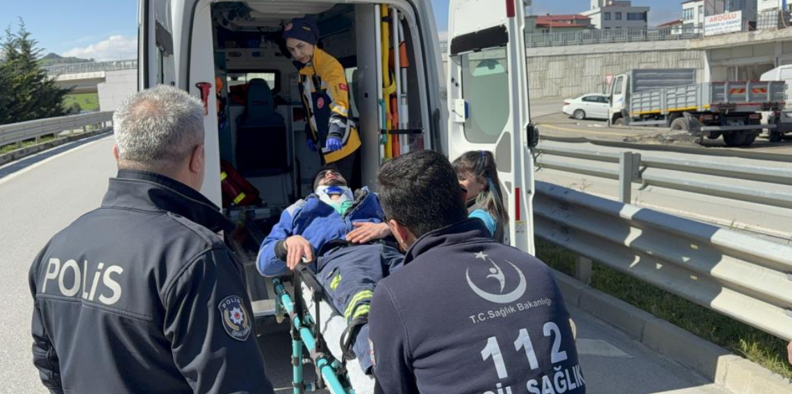 Samsun’da Tamire Götürülen Araç Kaza Yaptı