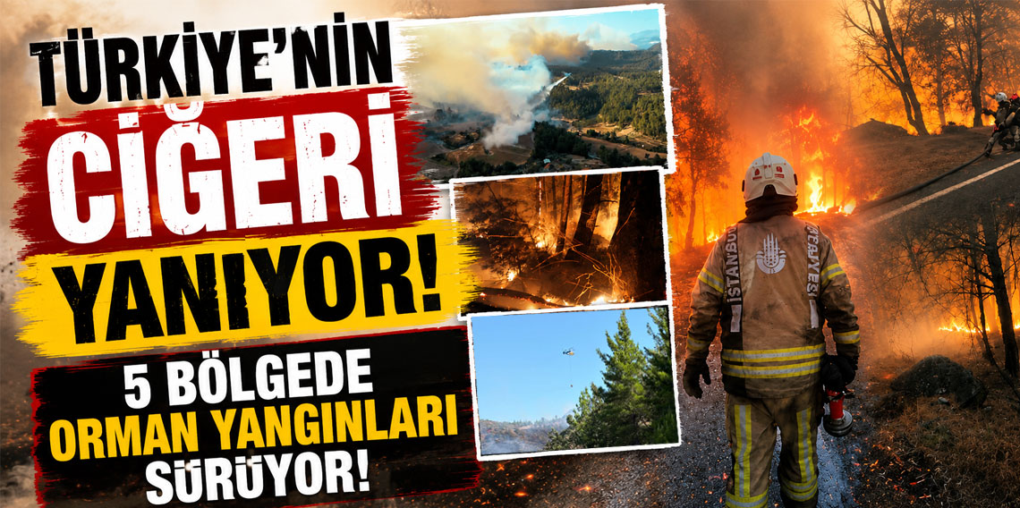 5 bölgede orman yangınları sürüyor! Ayvalık Bergama yolu trafiğe kapatıldı