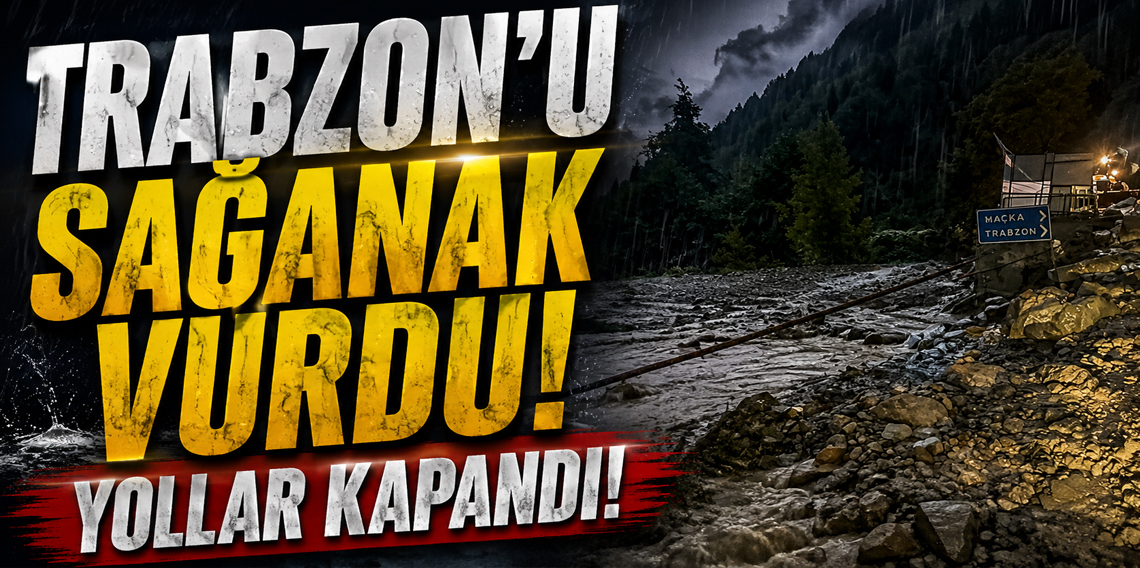 Trabzon'da sağanak alarmı! Dere taştı, yol ulaşıma kapandı